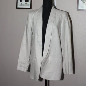 Catherine Malandrino Women's Open Front Shawl Collar Linen Blazer Size 8 NWT